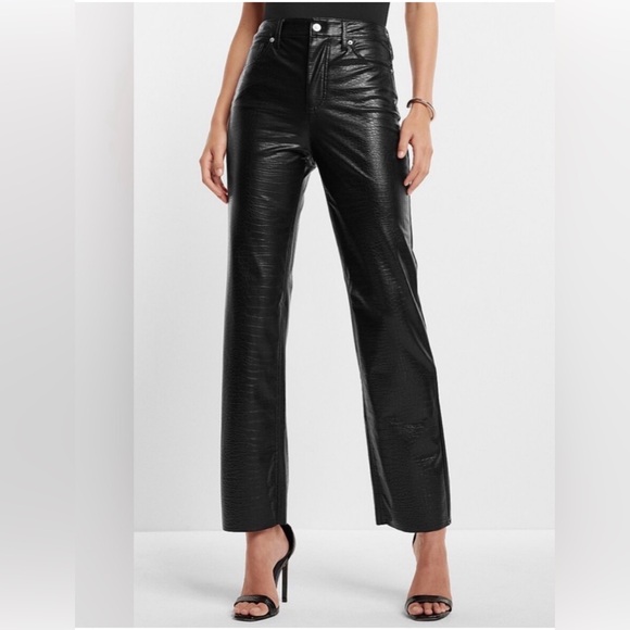 Express Pants - NWT Express Modern Straight Super High rise faux leather pants size 2S